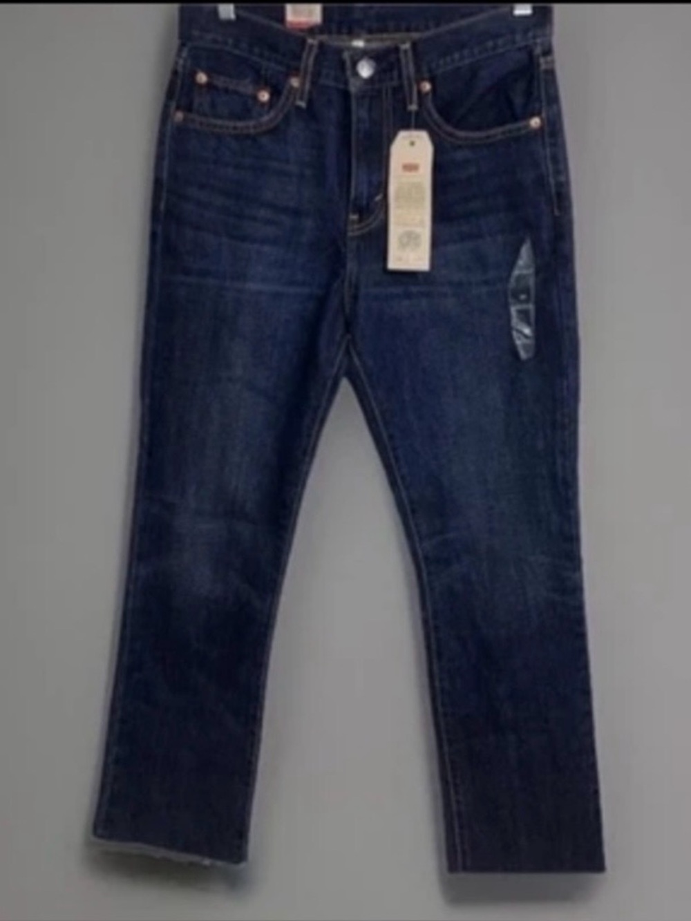 Levi's Kick Flair Dark Wash Cropped Denim Jeans Raw Hem High Rise Size 27 NWT